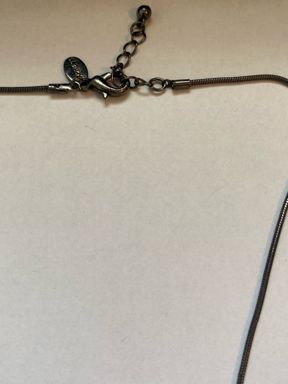 Gun metal Necklace with Blue Oval Pendant - Women Jewelry - Picture 3 of 7